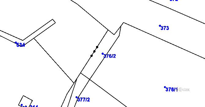 Parcela st. 376/2 v KÚ Kamýk u Litoměřic, Katastrální mapa