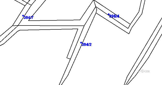Parcela st. 394/2 v KÚ Kamýk u Litoměřic, Katastrální mapa
