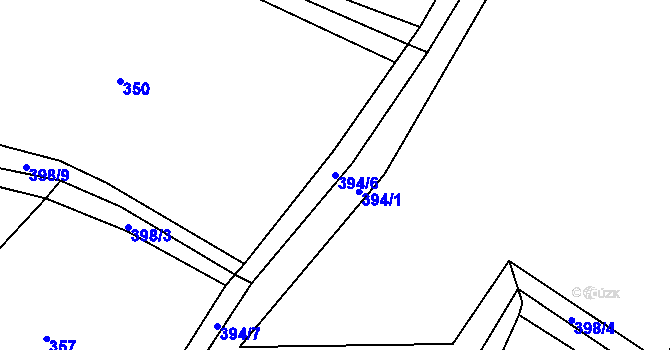 Parcela st. 394/6 v KÚ Kamýk u Litoměřic, Katastrální mapa