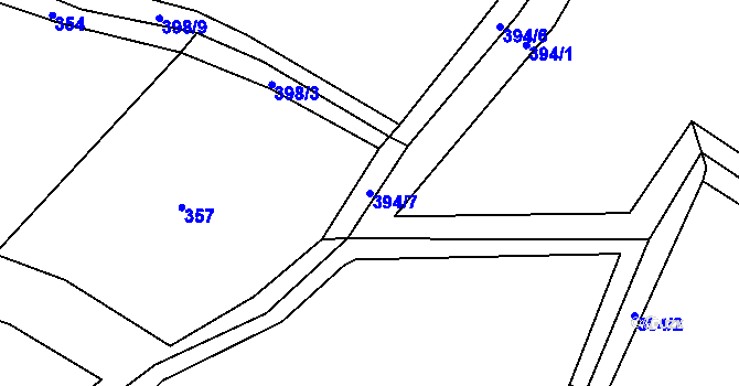 Parcela st. 394/7 v KÚ Kamýk u Litoměřic, Katastrální mapa