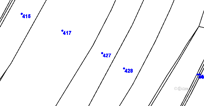 Parcela st. 427 v KÚ Kamýk u Litoměřic, Katastrální mapa