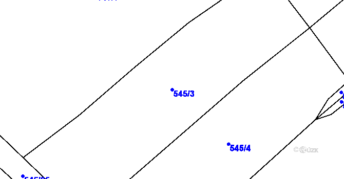 Parcela st. 545/3 v KÚ Kamýk u Litoměřic, Katastrální mapa