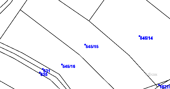Parcela st. 545/15 v KÚ Kamýk u Litoměřic, Katastrální mapa