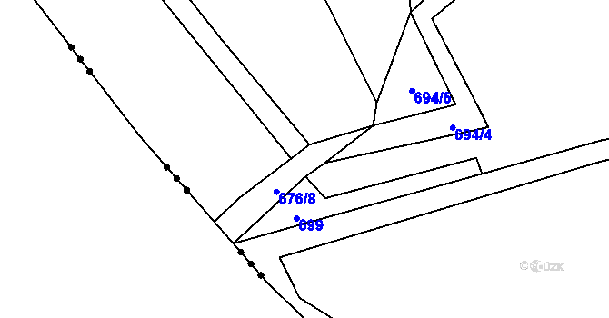 Parcela st. 676/9 v KÚ Kamýk u Litoměřic, Katastrální mapa