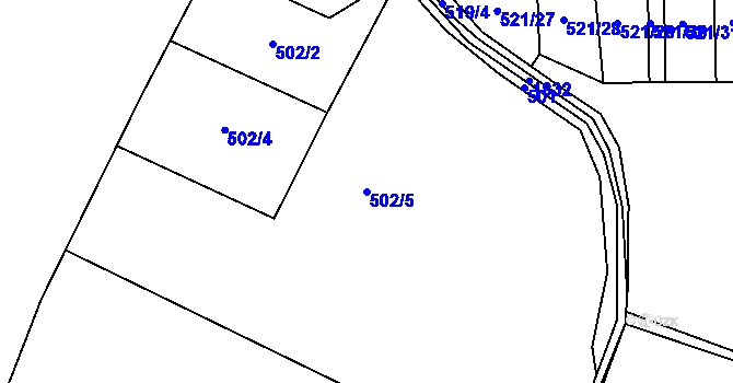 Parcela st. 502/5 v KÚ Kamýk u Litoměřic, Katastrální mapa