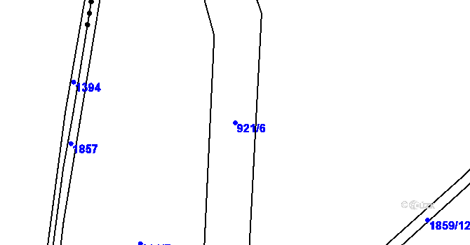 Parcela st. 921/6 v KÚ Kamýk u Litoměřic, Katastrální mapa
