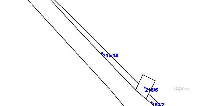 Parcela st. 215/18 v KÚ Kamýk u Litoměřic, Katastrální mapa