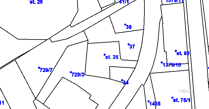 Parcela st. 25 v KÚ Kamýk nad Vltavou, Katastrální mapa