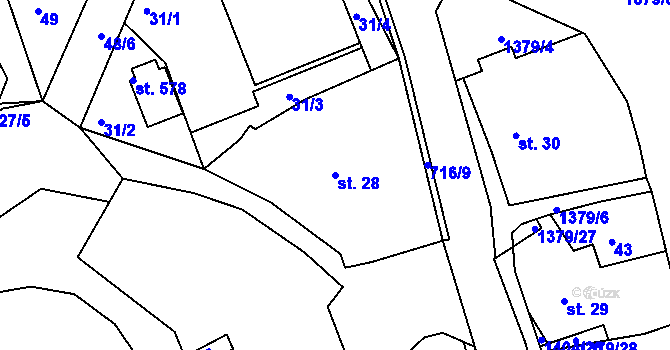Parcela st. 28 v KÚ Kamýk nad Vltavou, Katastrální mapa