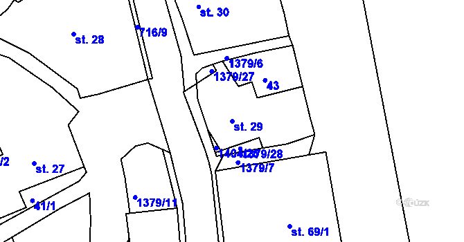 Parcela st. 29 v KÚ Kamýk nad Vltavou, Katastrální mapa