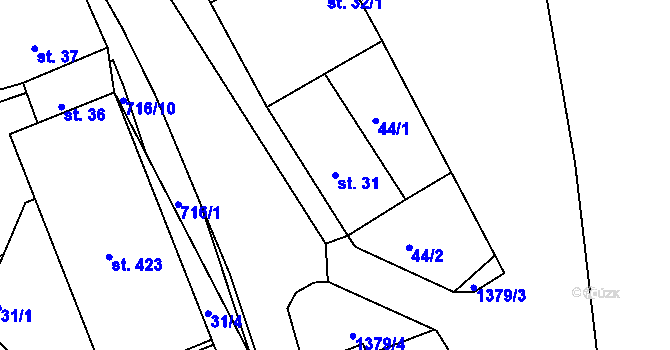 Parcela st. 31 v KÚ Kamýk nad Vltavou, Katastrální mapa