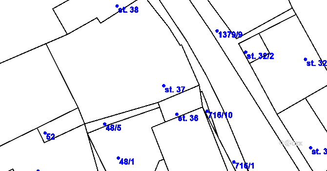 Parcela st. 37 v KÚ Kamýk nad Vltavou, Katastrální mapa