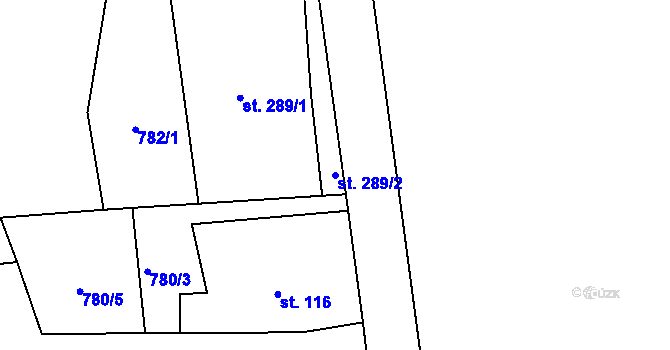 Parcela st. 289/2 v KÚ Kamýk nad Vltavou, Katastrální mapa
