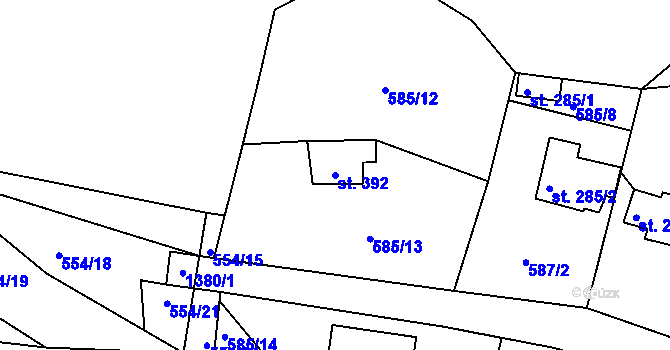Parcela st. 392 v KÚ Kamýk nad Vltavou, Katastrální mapa