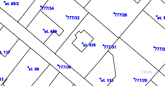 Parcela st. 426 v KÚ Kamýk nad Vltavou, Katastrální mapa