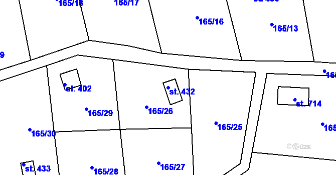 Parcela st. 432 v KÚ Kamýk nad Vltavou, Katastrální mapa