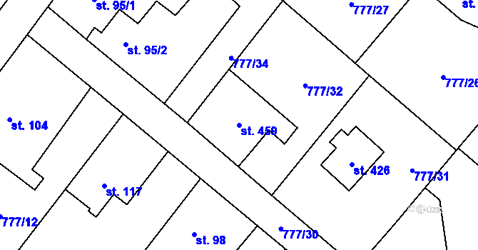 Parcela st. 459 v KÚ Kamýk nad Vltavou, Katastrální mapa