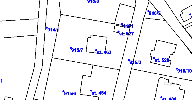 Parcela st. 463 v KÚ Kamýk nad Vltavou, Katastrální mapa