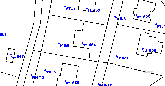 Parcela st. 464 v KÚ Kamýk nad Vltavou, Katastrální mapa