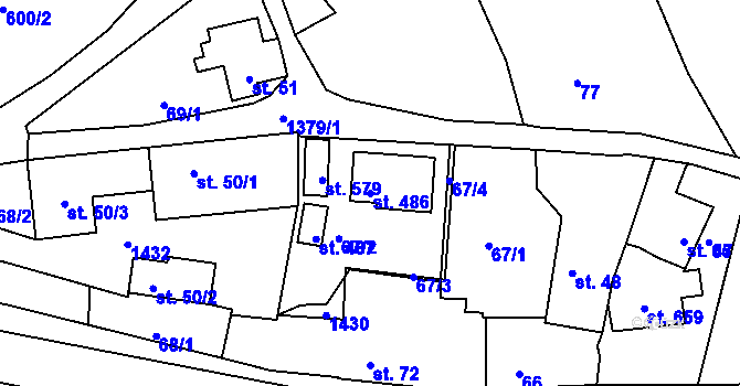 Parcela st. 486 v KÚ Kamýk nad Vltavou, Katastrální mapa