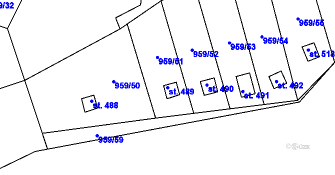 Parcela st. 489 v KÚ Kamýk nad Vltavou, Katastrální mapa