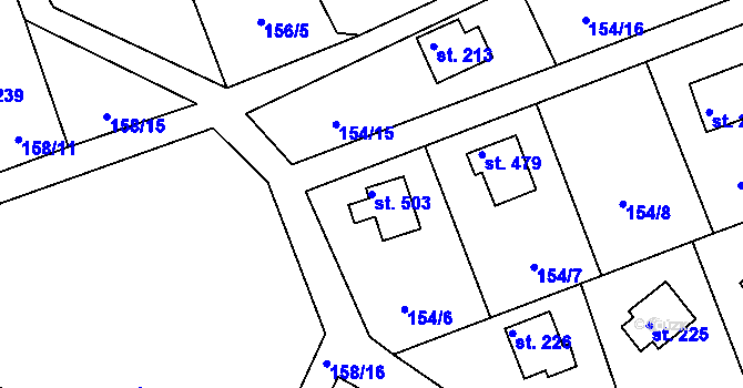 Parcela st. 503 v KÚ Kamýk nad Vltavou, Katastrální mapa