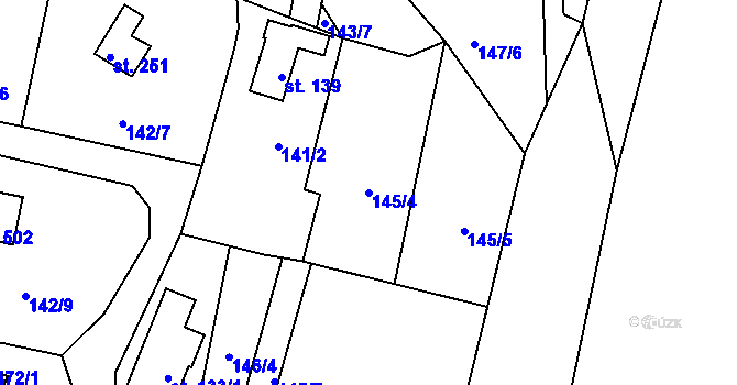 Parcela st. 145/4 v KÚ Kamýk nad Vltavou, Katastrální mapa