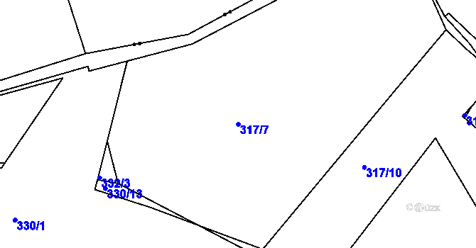 Parcela st. 317/7 v KÚ Kamýk nad Vltavou, Katastrální mapa