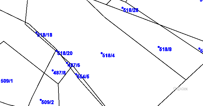 Parcela st. 518/4 v KÚ Kamýk nad Vltavou, Katastrální mapa