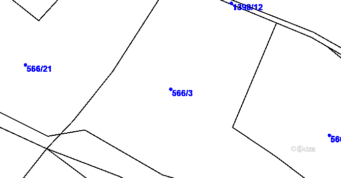 Parcela st. 566/3 v KÚ Kamýk nad Vltavou, Katastrální mapa