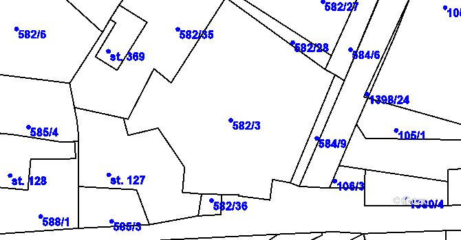 Parcela st. 582/3 v KÚ Kamýk nad Vltavou, Katastrální mapa