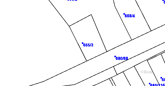 Parcela st. 655/3 v KÚ Kamýk nad Vltavou, Katastrální mapa