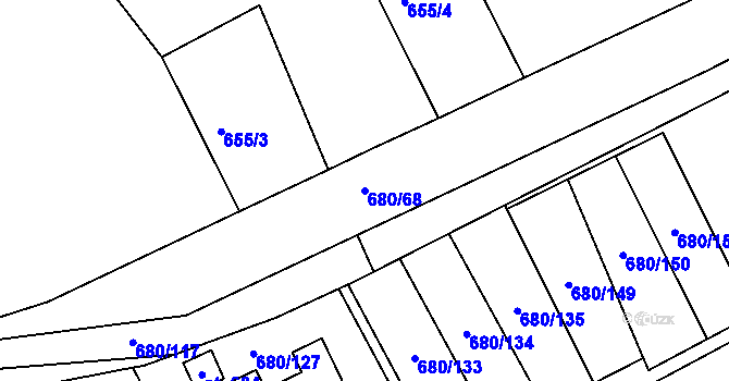 Parcela st. 680/68 v KÚ Kamýk nad Vltavou, Katastrální mapa