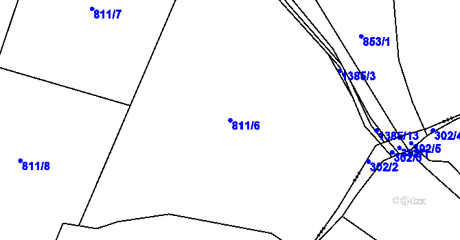 Parcela st. 811/6 v KÚ Kamýk nad Vltavou, Katastrální mapa