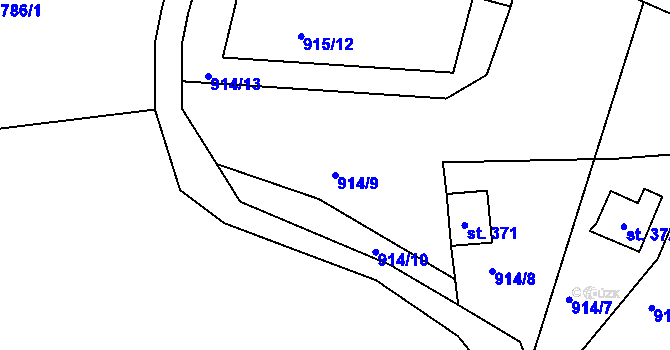Parcela st. 914/9 v KÚ Kamýk nad Vltavou, Katastrální mapa