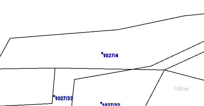Parcela st. 1027/4 v KÚ Kamýk nad Vltavou, Katastrální mapa