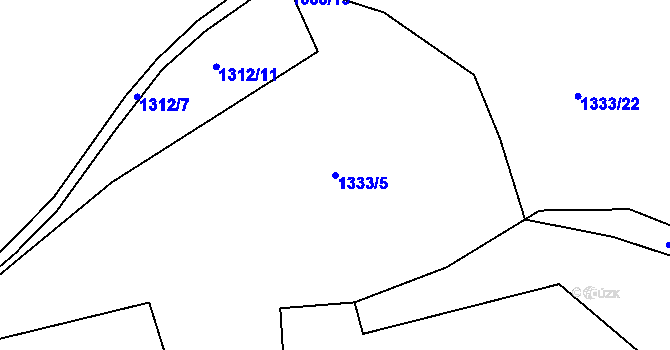 Parcela st. 1333/5 v KÚ Kamýk nad Vltavou, Katastrální mapa