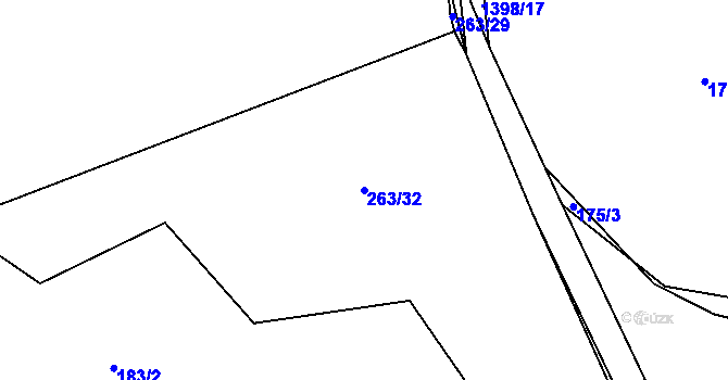 Parcela st. 263/32 v KÚ Kamýk nad Vltavou, Katastrální mapa