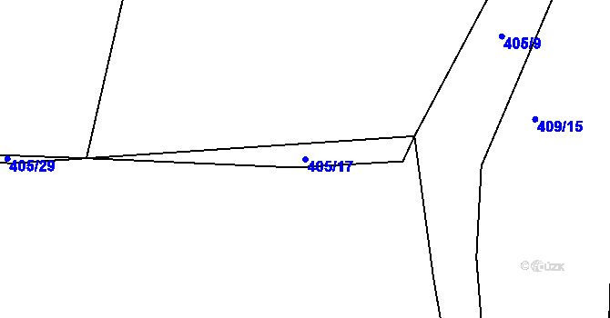 Parcela st. 405/17 v KÚ Kamýk nad Vltavou, Katastrální mapa