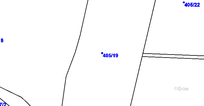 Parcela st. 405/19 v KÚ Kamýk nad Vltavou, Katastrální mapa