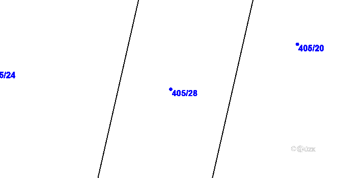 Parcela st. 405/28 v KÚ Kamýk nad Vltavou, Katastrální mapa