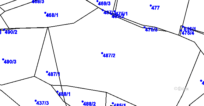 Parcela st. 487/2 v KÚ Kamýk nad Vltavou, Katastrální mapa