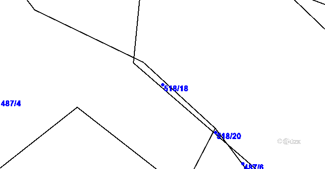 Parcela st. 518/18 v KÚ Kamýk nad Vltavou, Katastrální mapa