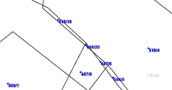 Parcela st. 518/20 v KÚ Kamýk nad Vltavou, Katastrální mapa