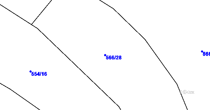 Parcela st. 566/28 v KÚ Kamýk nad Vltavou, Katastrální mapa