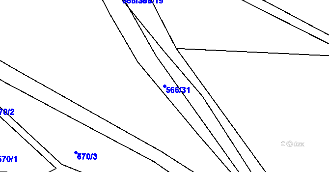 Parcela st. 566/31 v KÚ Kamýk nad Vltavou, Katastrální mapa