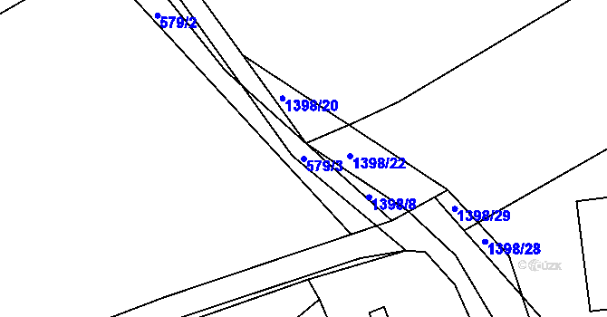 Parcela st. 579/3 v KÚ Kamýk nad Vltavou, Katastrální mapa