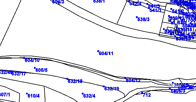 Parcela st. 604/11 v KÚ Kamýk nad Vltavou, Katastrální mapa