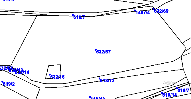 Parcela st. 632/67 v KÚ Kamýk nad Vltavou, Katastrální mapa