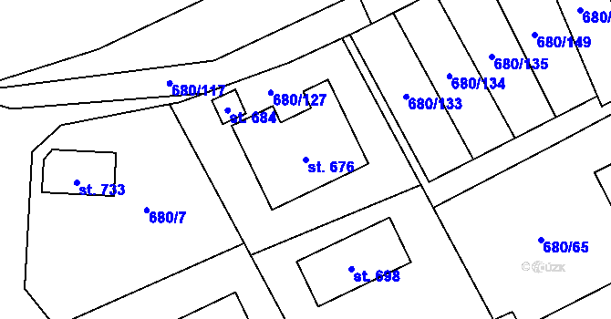 Parcela st. 676 v KÚ Kamýk nad Vltavou, Katastrální mapa